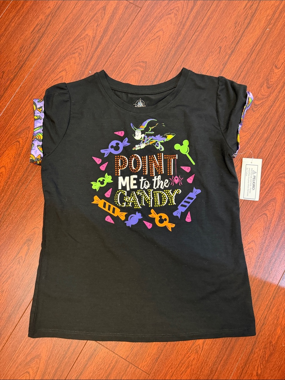 Disney Black Short Sleeve "Point Me to the Candy" Graphic Tee